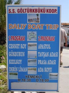 Turkbukuk Turkey Day Boat Routes