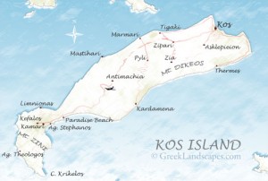 Map of Kos Greece
