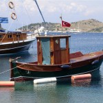 Boat in Turkbuku Bay, Turkey