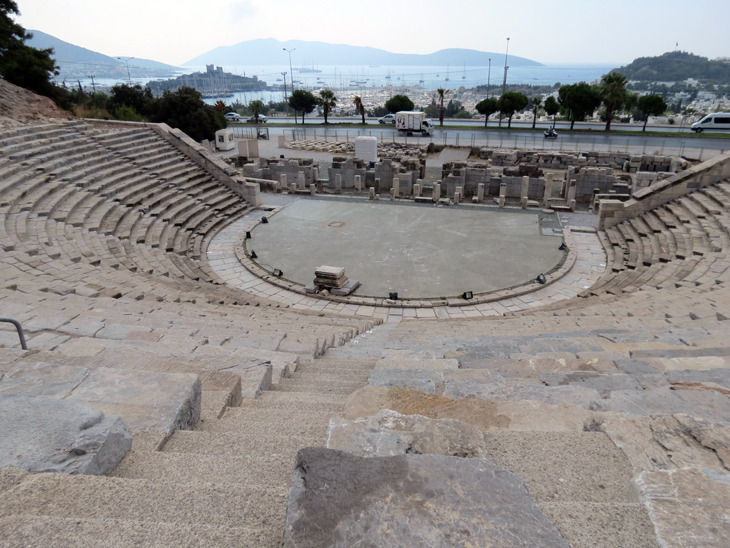 Bodrum Amphitheatre with castle in background Turkey