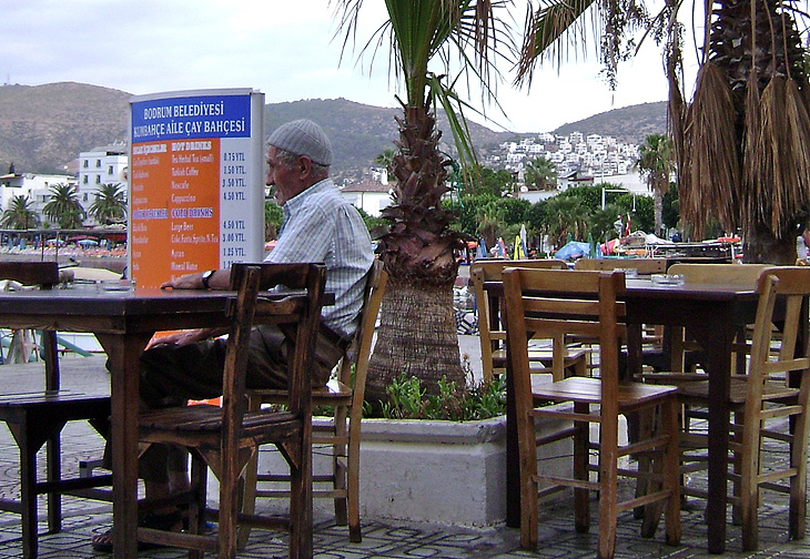 Bodrum Cafe with Fisherman